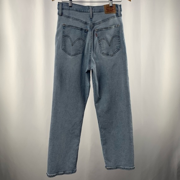 LEVI'S Worn To Ride Ribcage Straight Jeans in Light Blast Size 30 - Picture 8 of 10